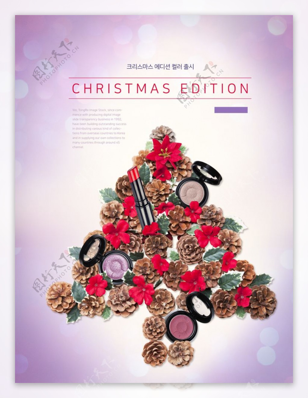 圣诞主题美容美妆海报设计图片