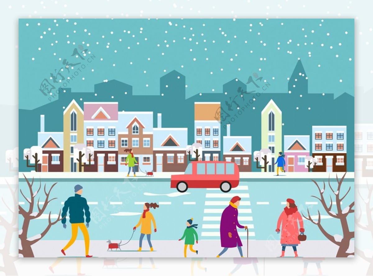 冬季街道风景图片