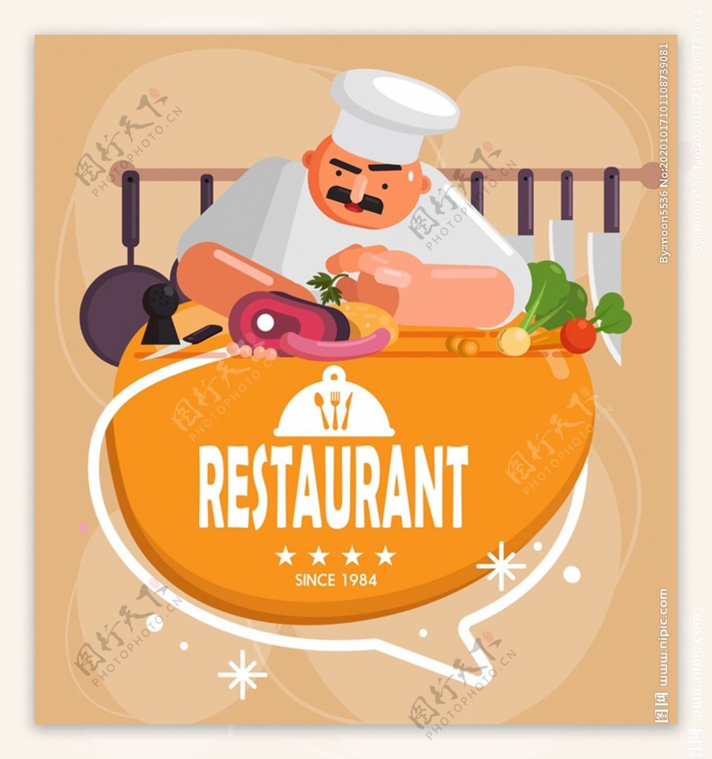 餐馆厨师海报图片