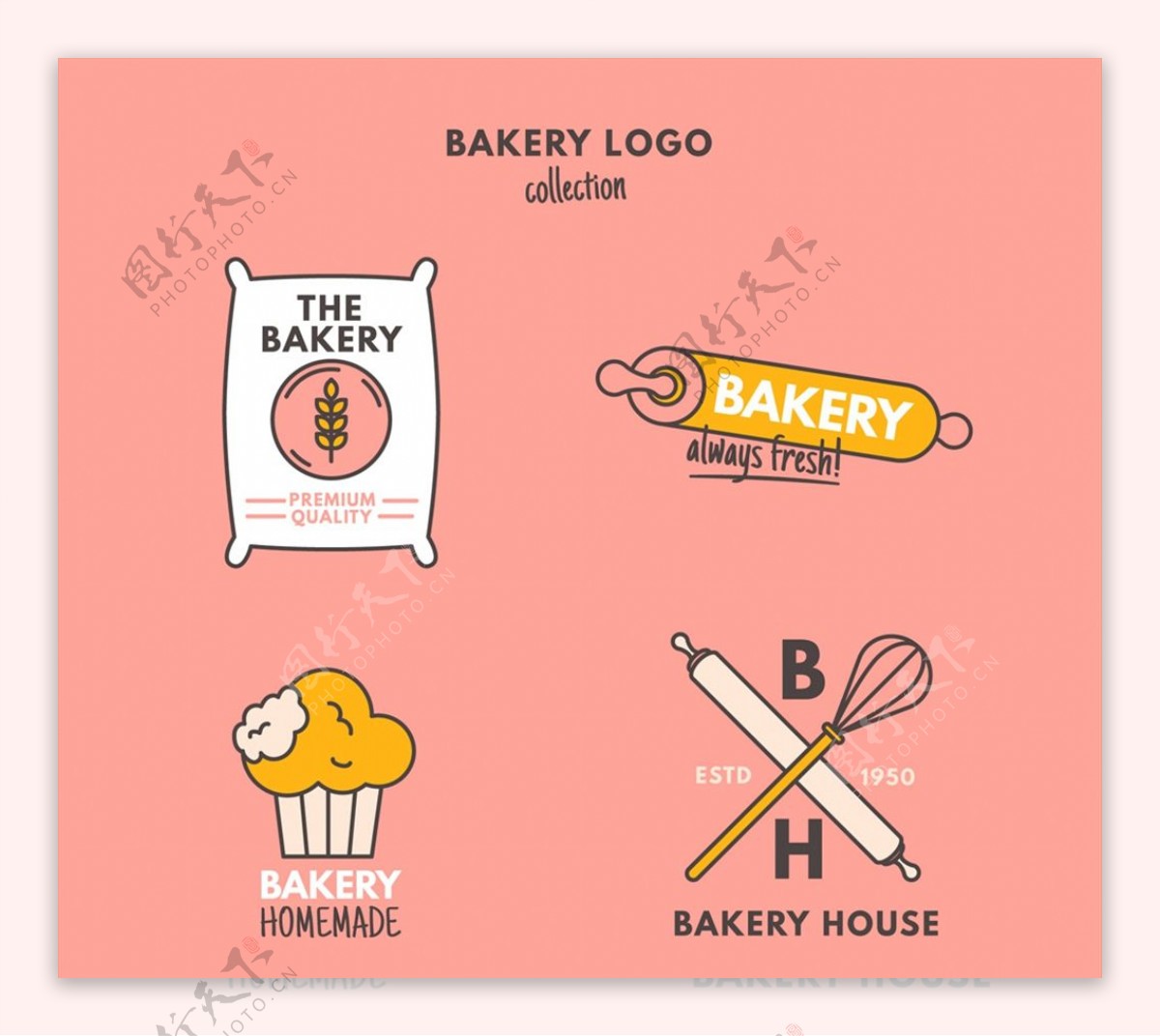 创意面包店标志图片