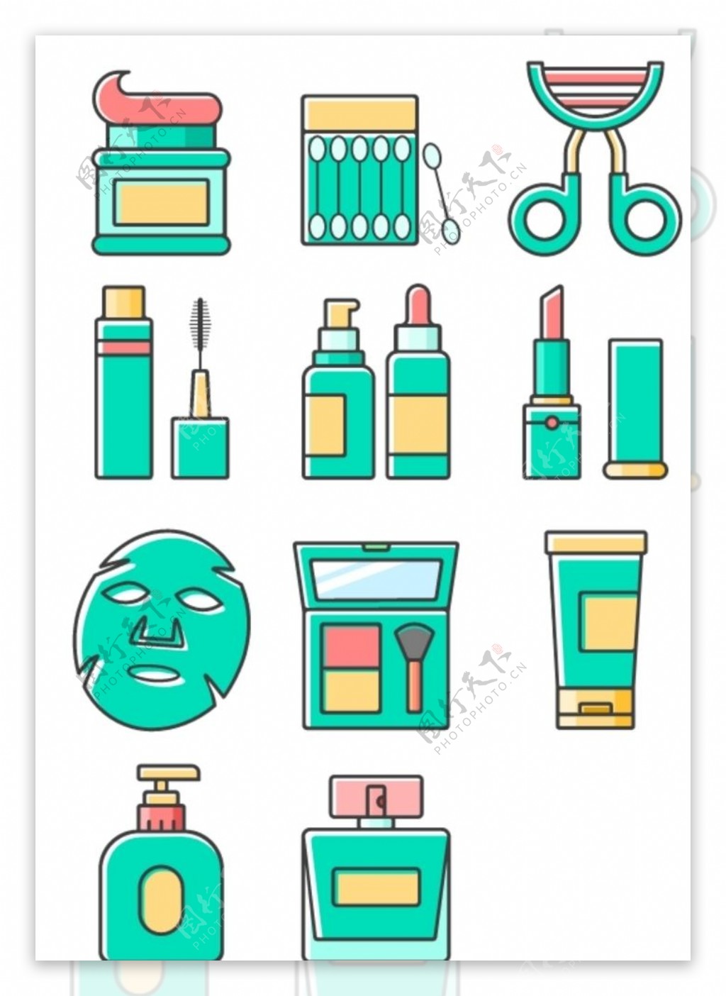 美妆产品系列图标图片