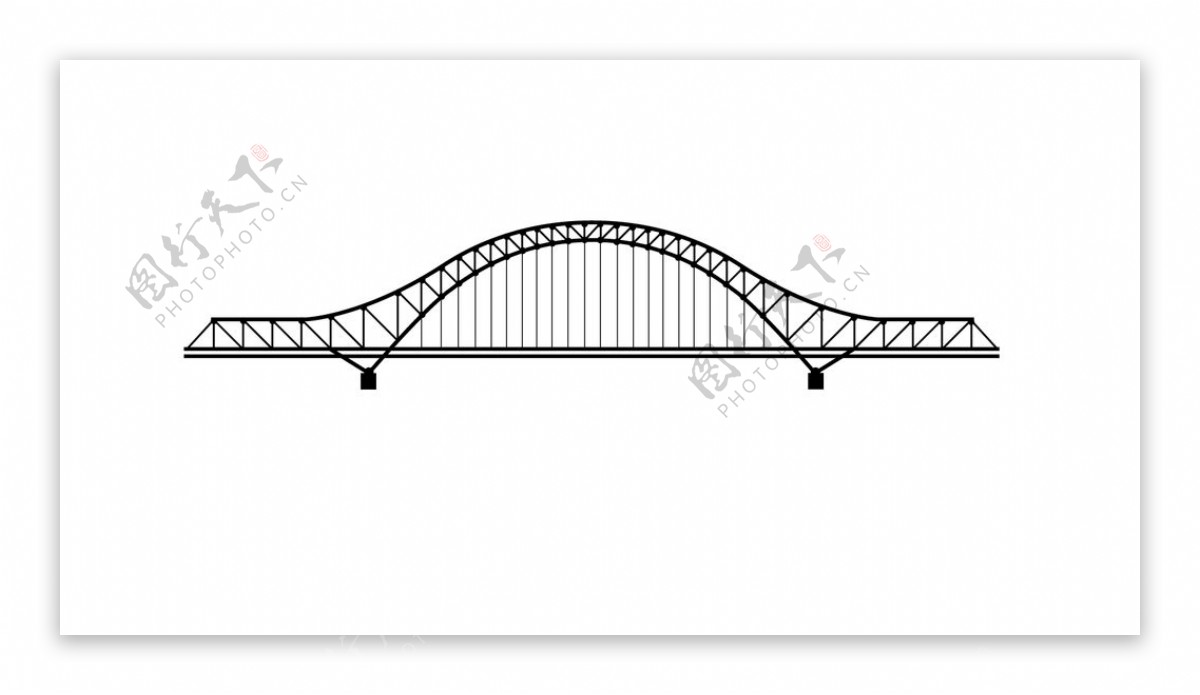 建筑桥梁线稿图片