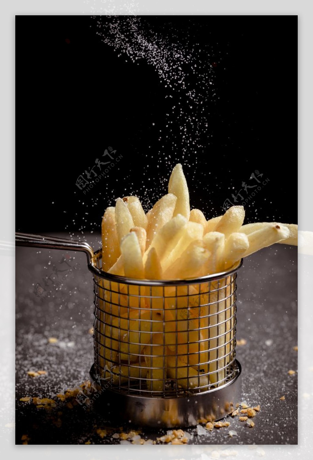 炸薯条零食食材背景海报素材图片