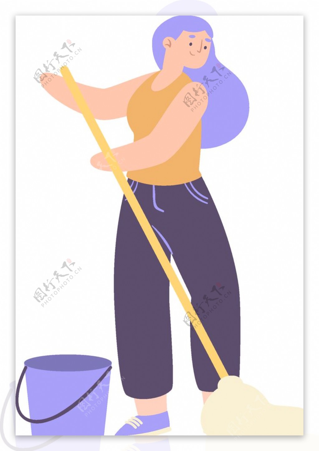 五一劳动节打扫卫生清洁工致敬插画图片-千库网