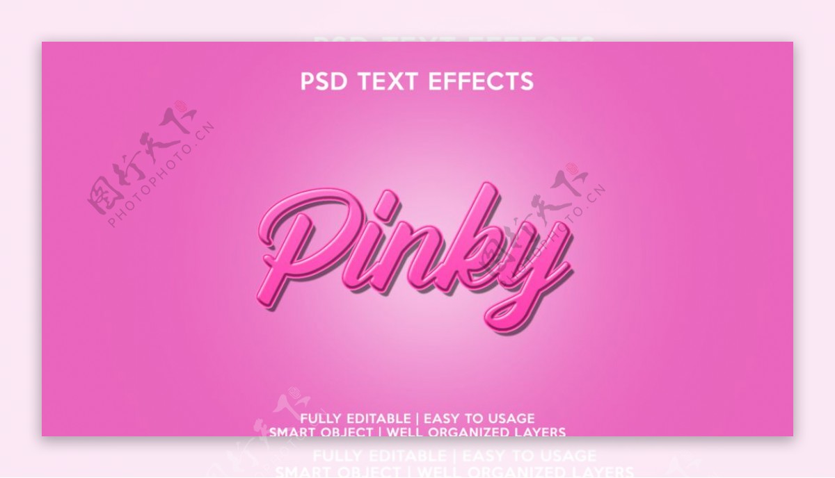浮雕样式粉色立体字图片