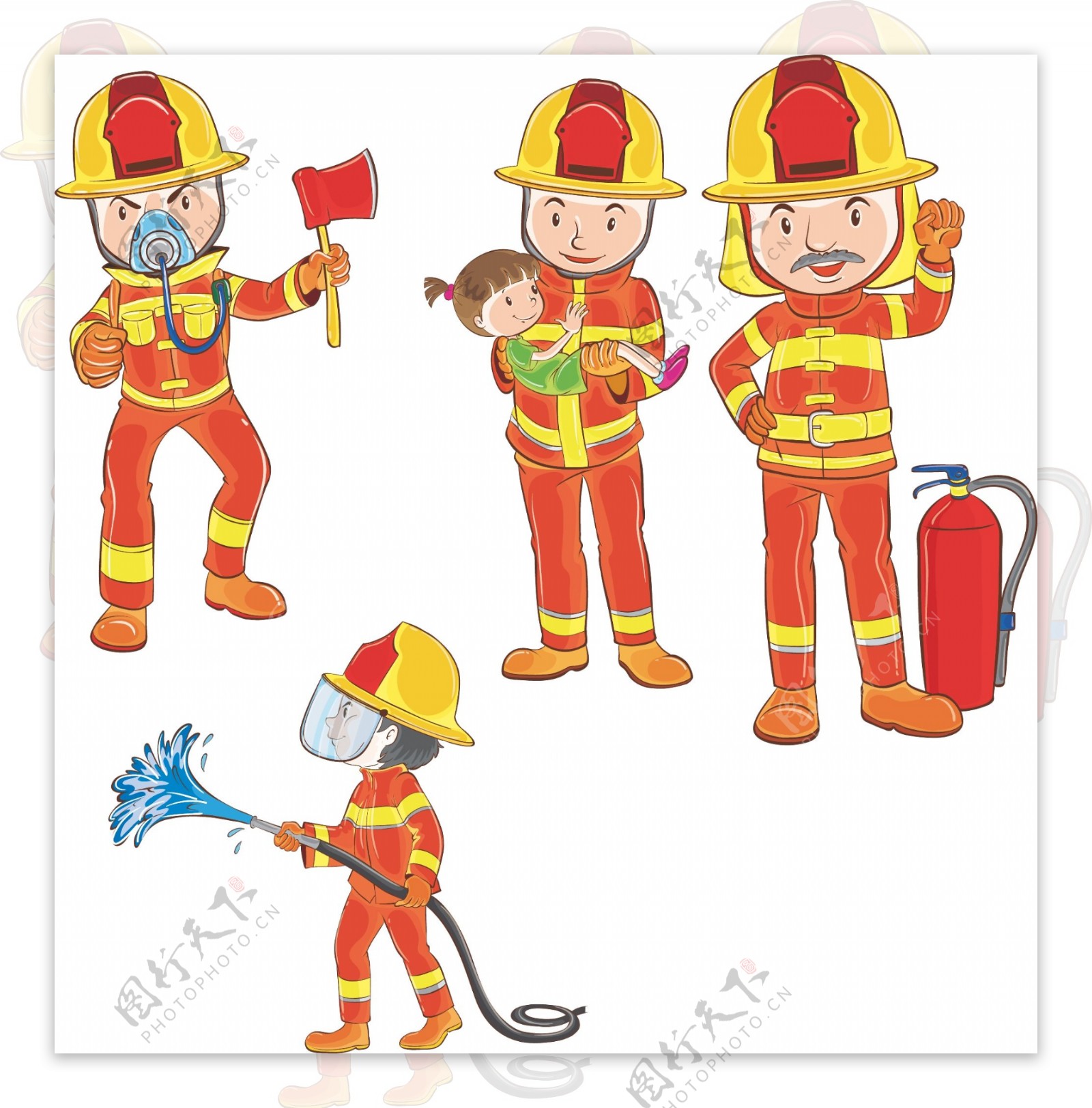 卡通消防员图片