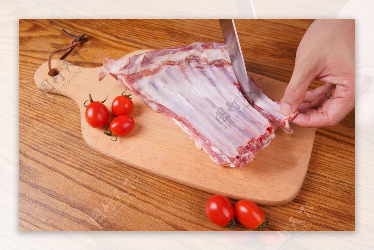 猪肉猪排食材背景海报素材图片
