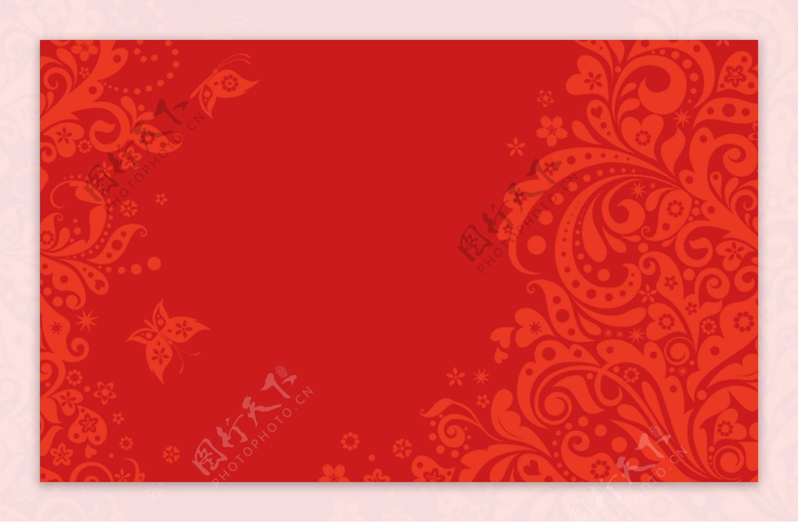 花纹复古红色背景海报素材图片