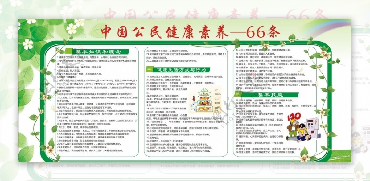 中国公民健康素养66条展板图片