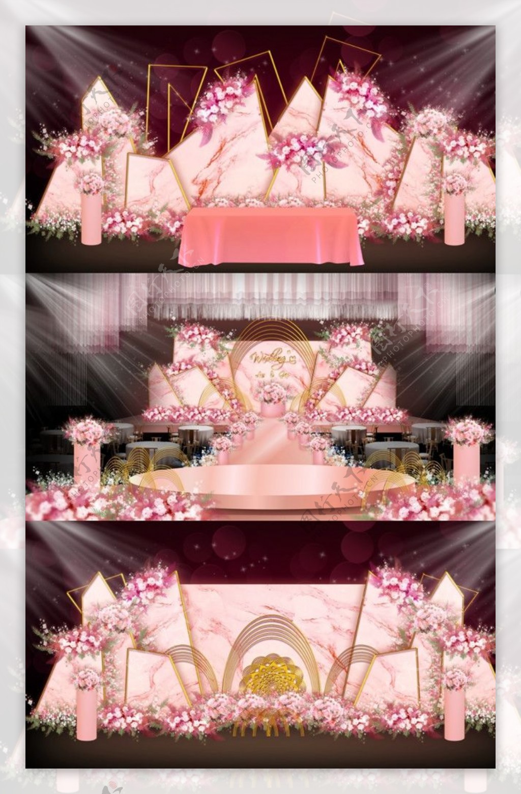 粉色大理石婚礼图片