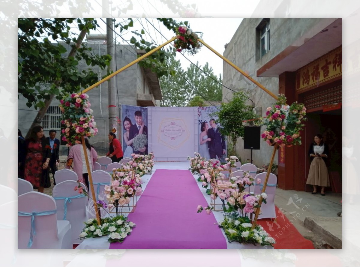 紫系婚礼图片