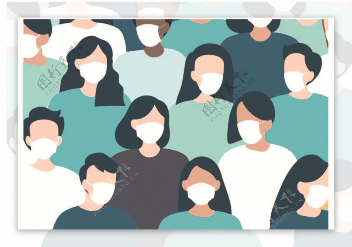 人群口罩防疫海报背景展板图片