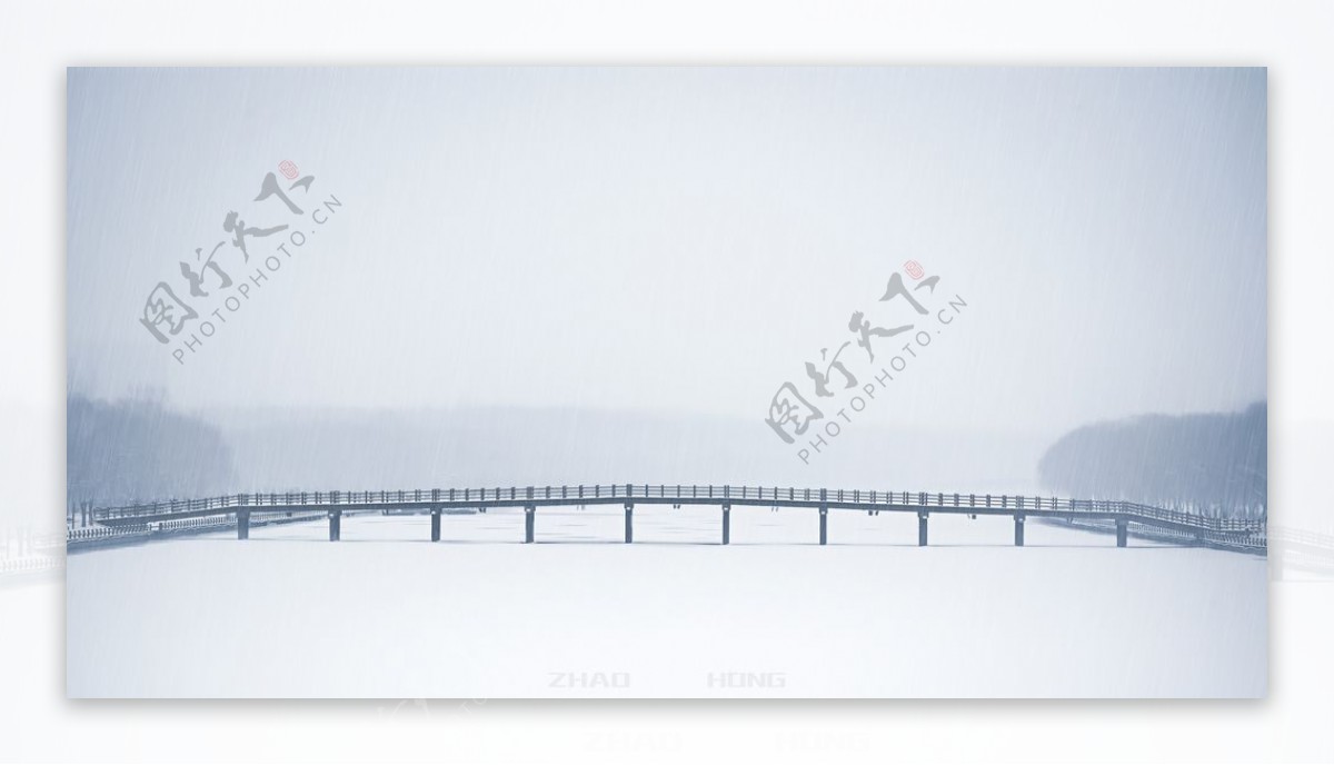 雪中桥图片