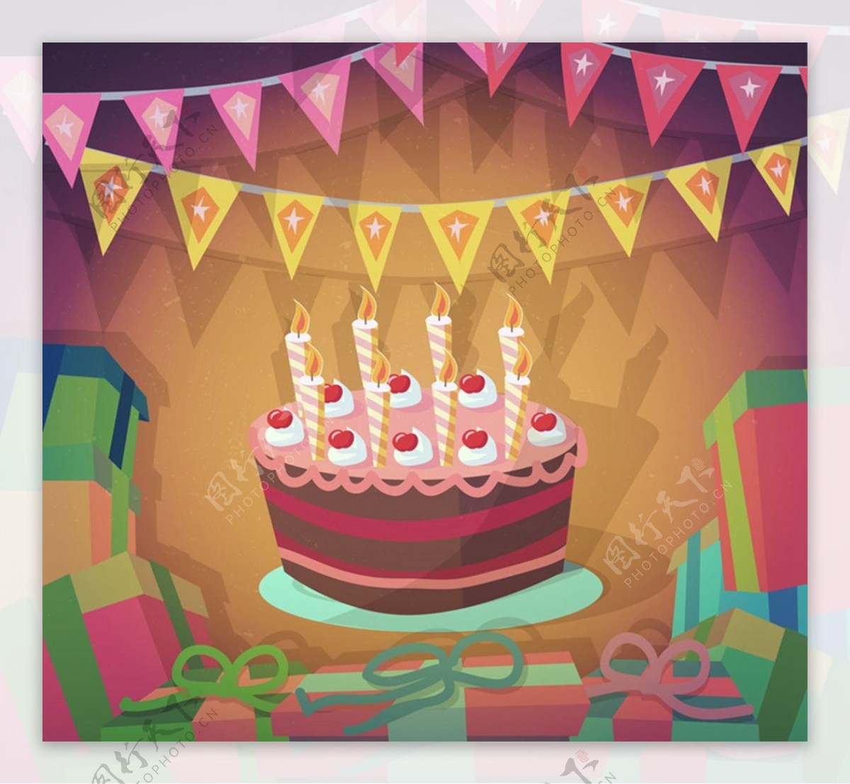 生日蛋糕贺卡图片