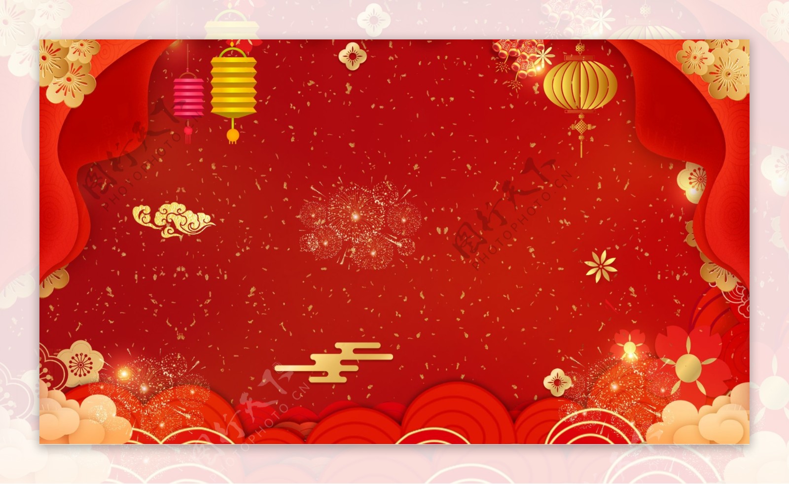 红色新年背景图片
