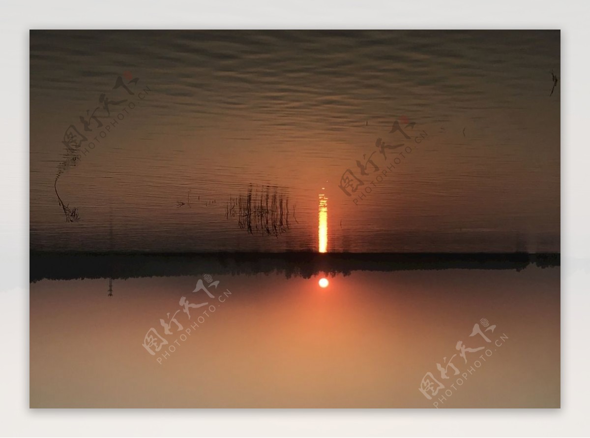 洞庭湖晚景图片