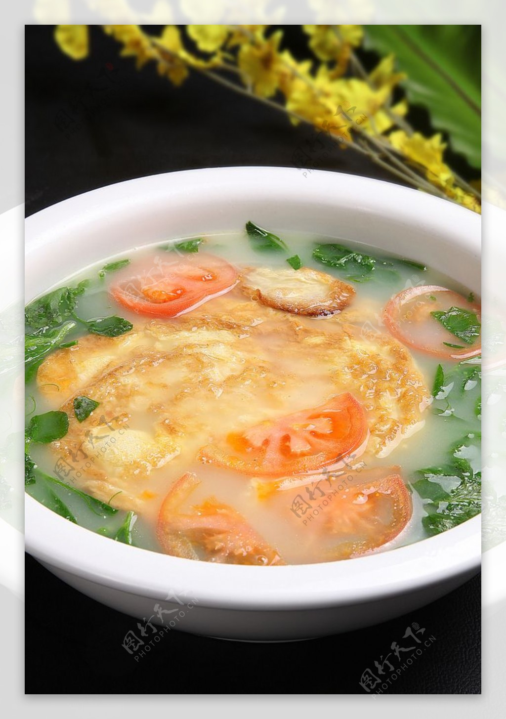 豫菜豌豆尖煎蛋汤图片
