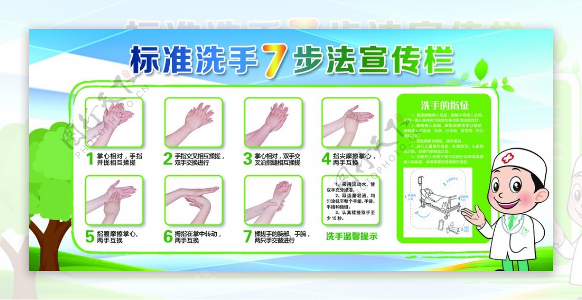 标准洗手7步法图片