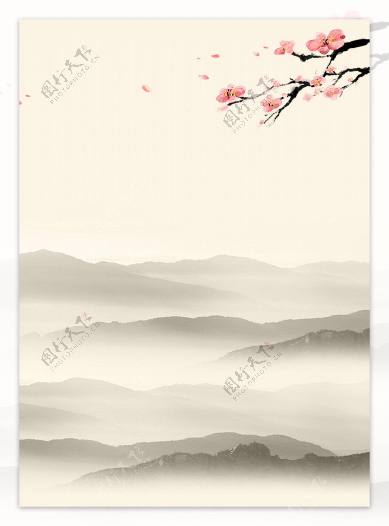 梅花中国风背景图片