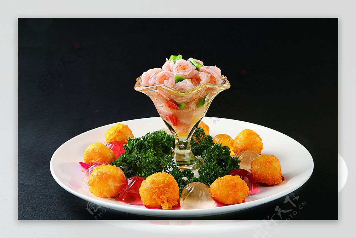 淮扬菜玫瑰水晶双味虾图片