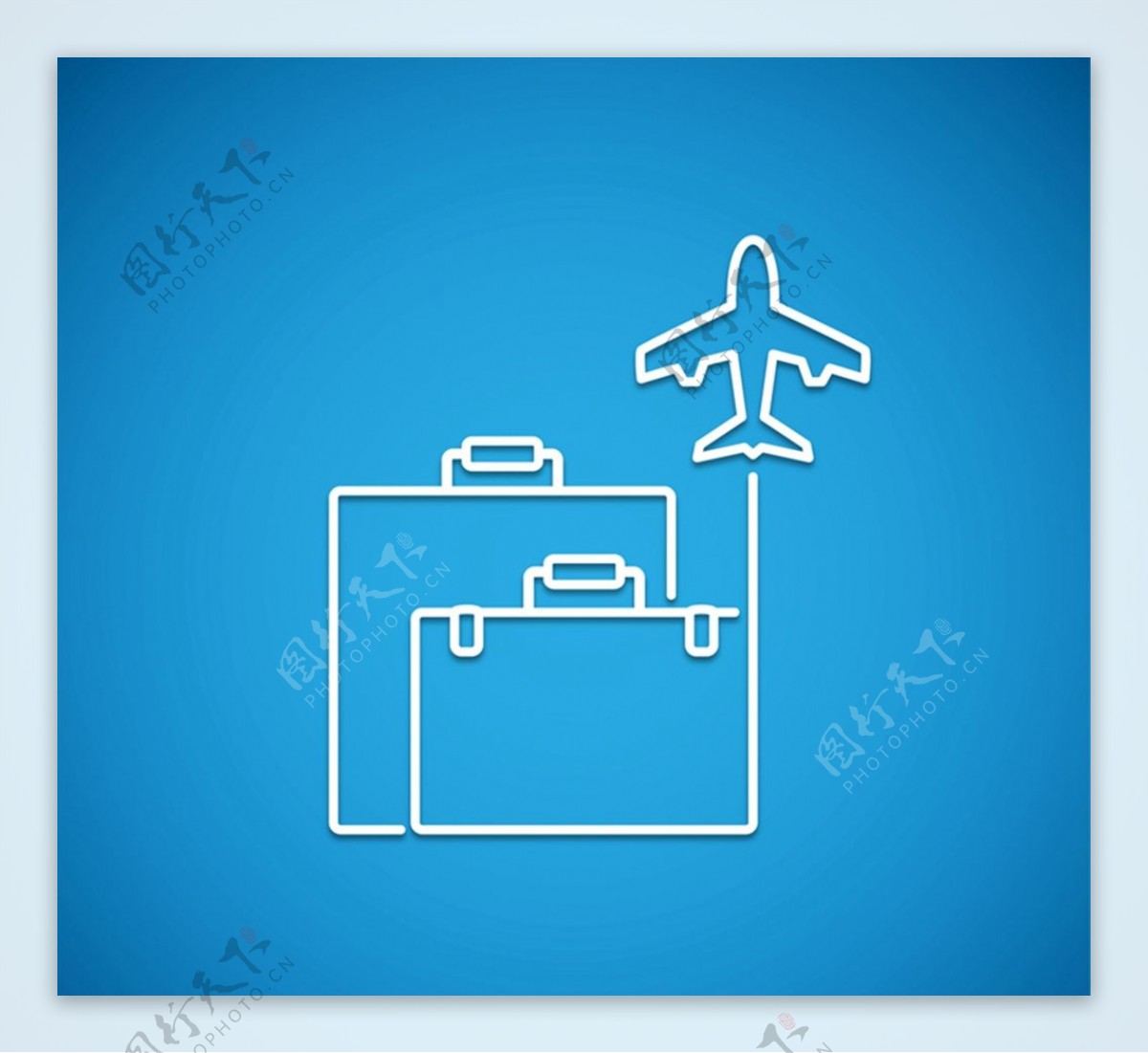 行李箱和飞机图片