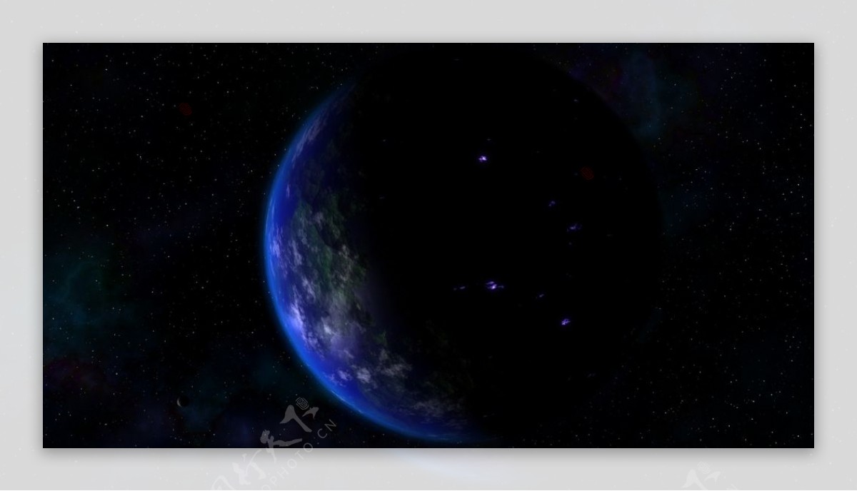蓝色星球质感桌面背景图片