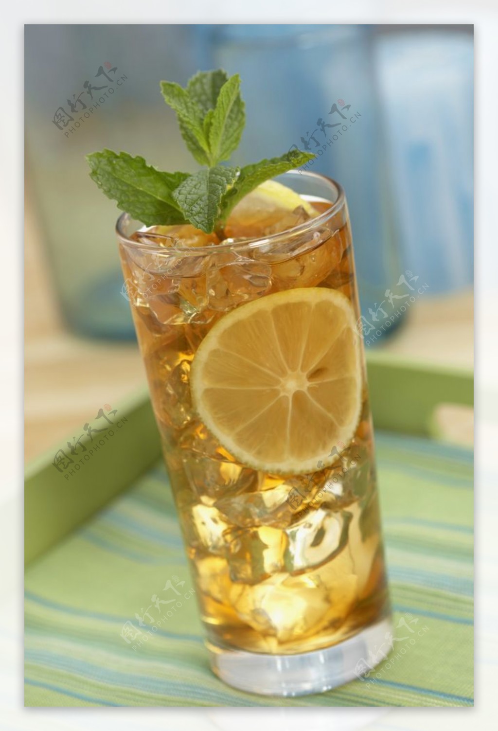 柠檬汁冰块饮料饮品背景素材图片
