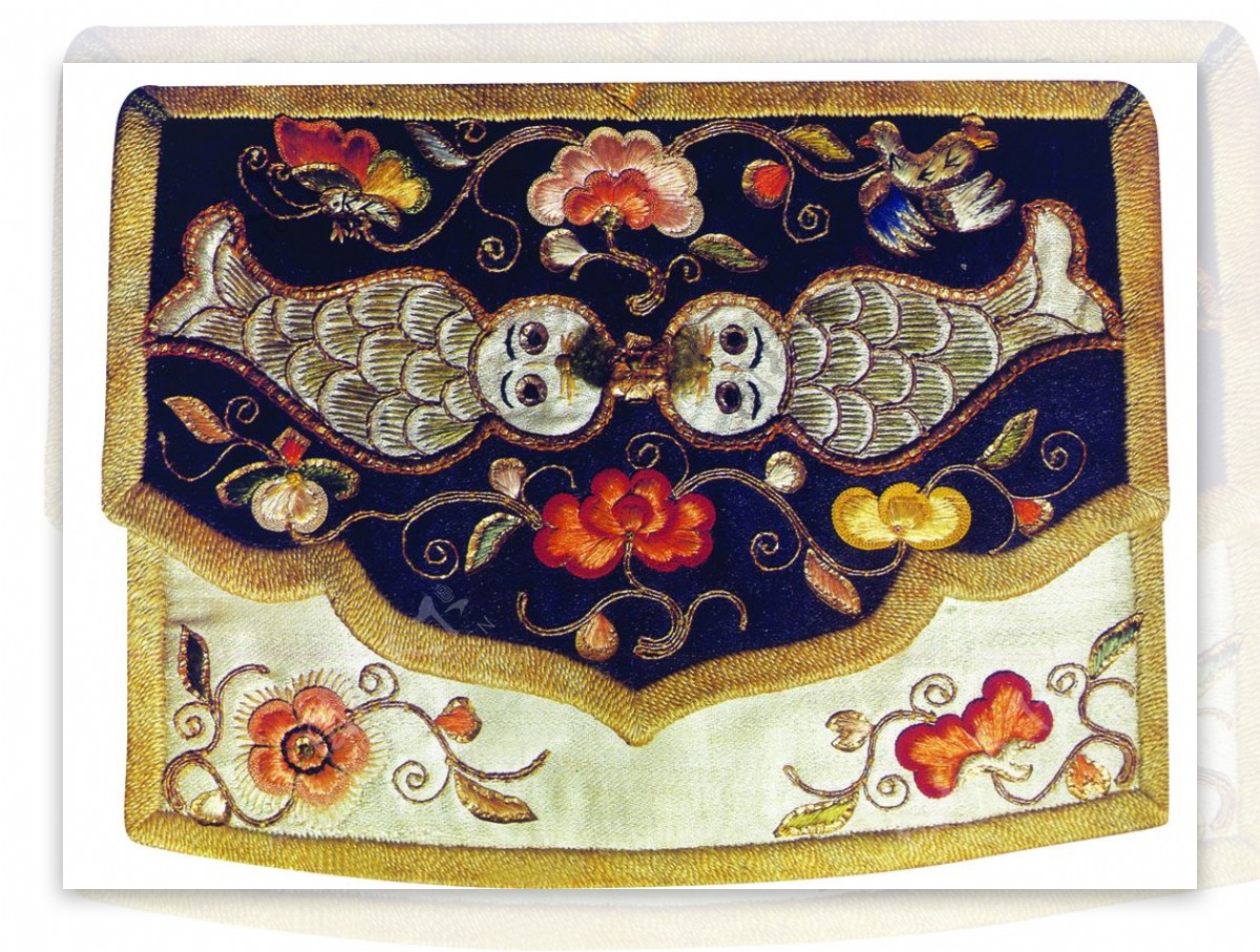 荷包香囊复古传统刺绣背景素材图片