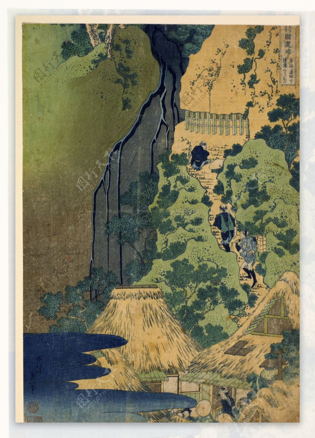 View of lake Suwa - 葛饰北斋的浮世绘作品,无水印高清大图 - 麦田艺术