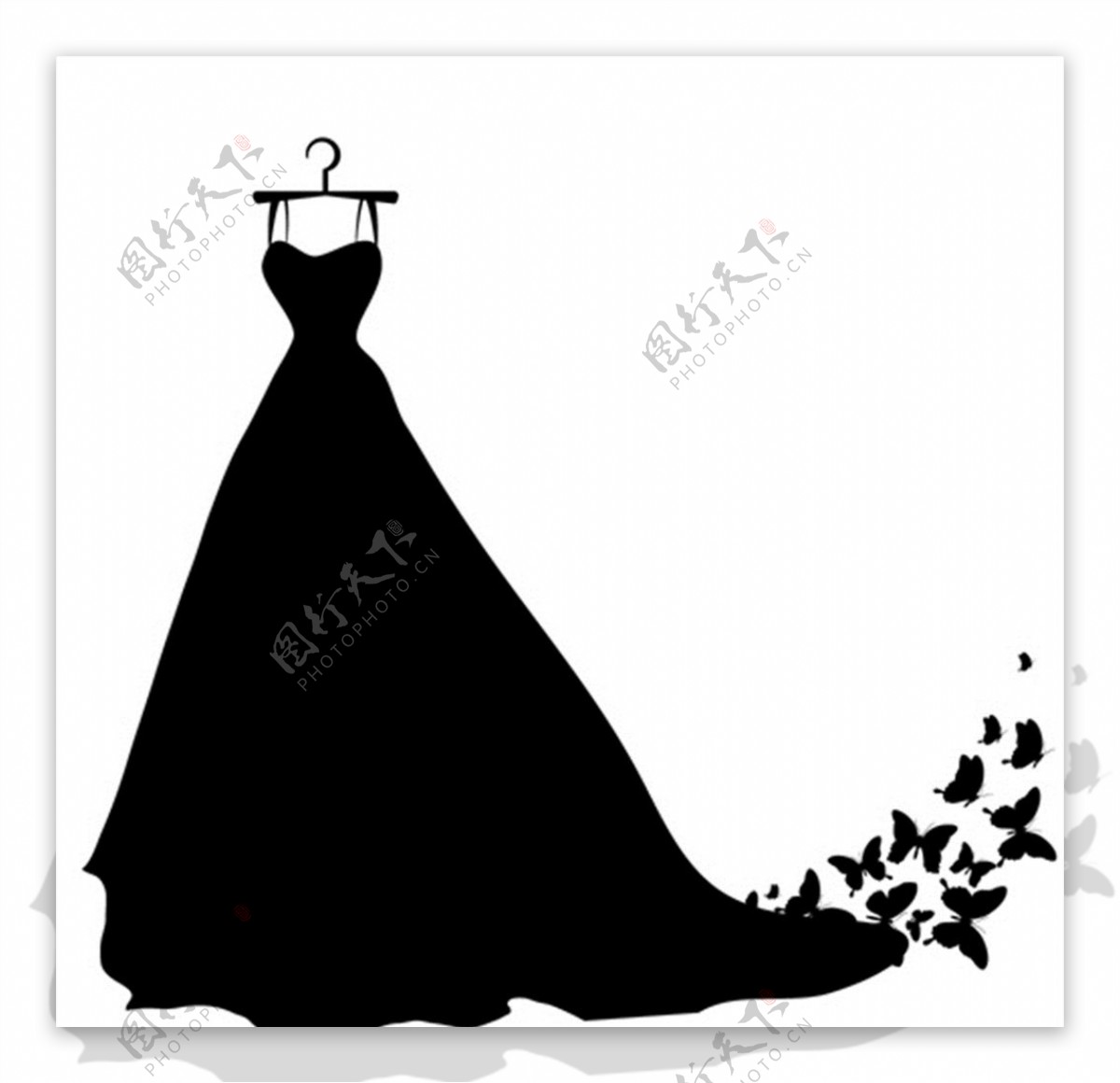 黑色长裙矢量图片