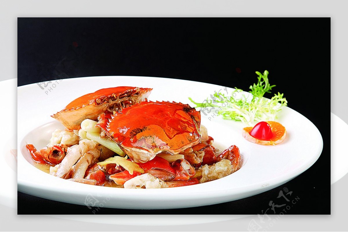海鲜葱姜焗肉蟹图片