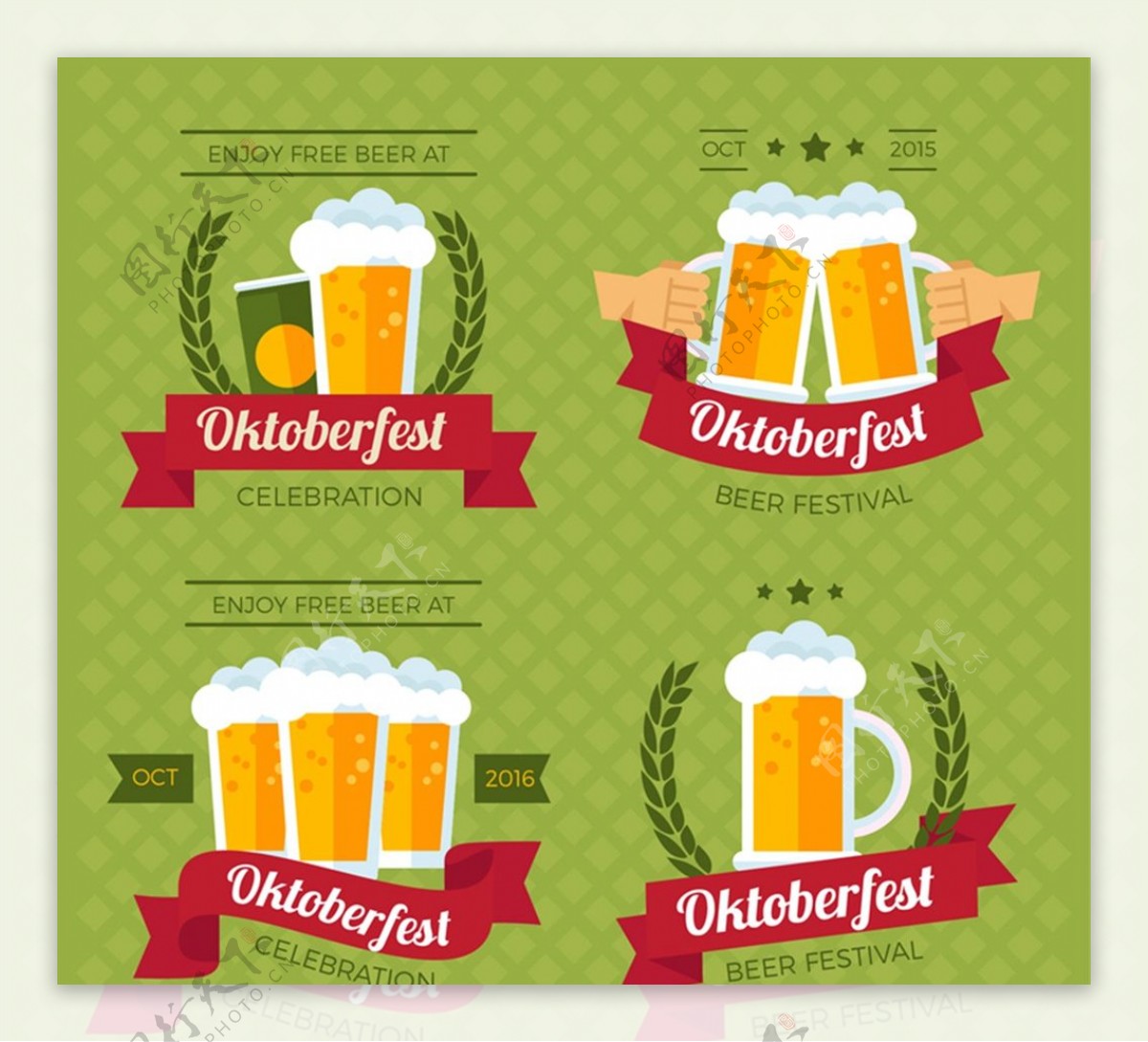 啤酒节标签矢量图片
