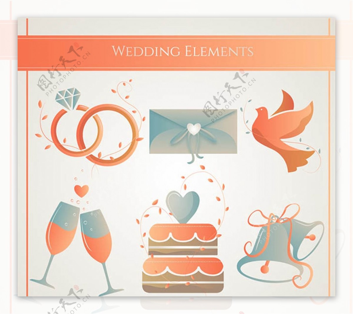 婚礼元素图标图片