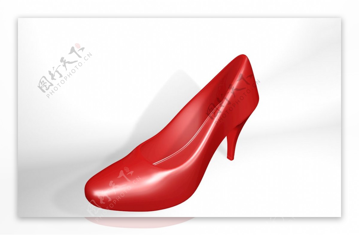红色高跟女鞋红色皮鞋鞋子图图片