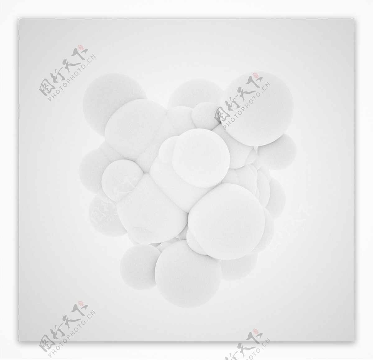 C4D模型白色球体结构图片