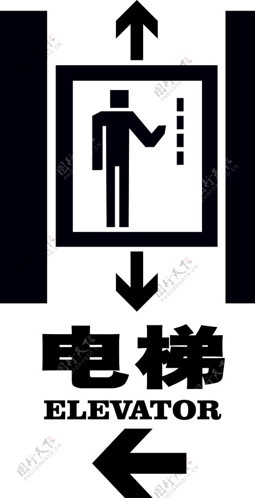 车库立柱电梯指示牌模版图片
