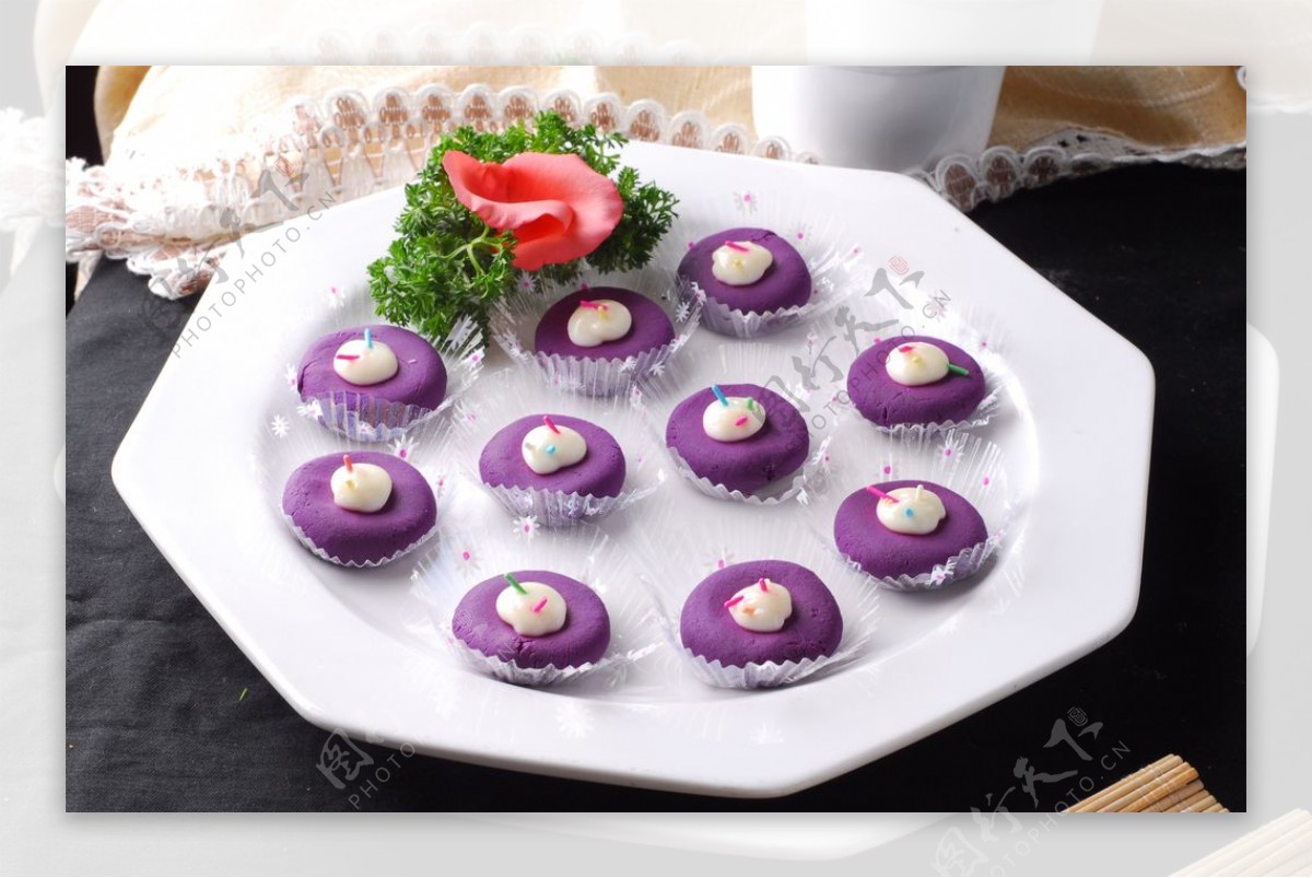 小吃紫薯饼图片