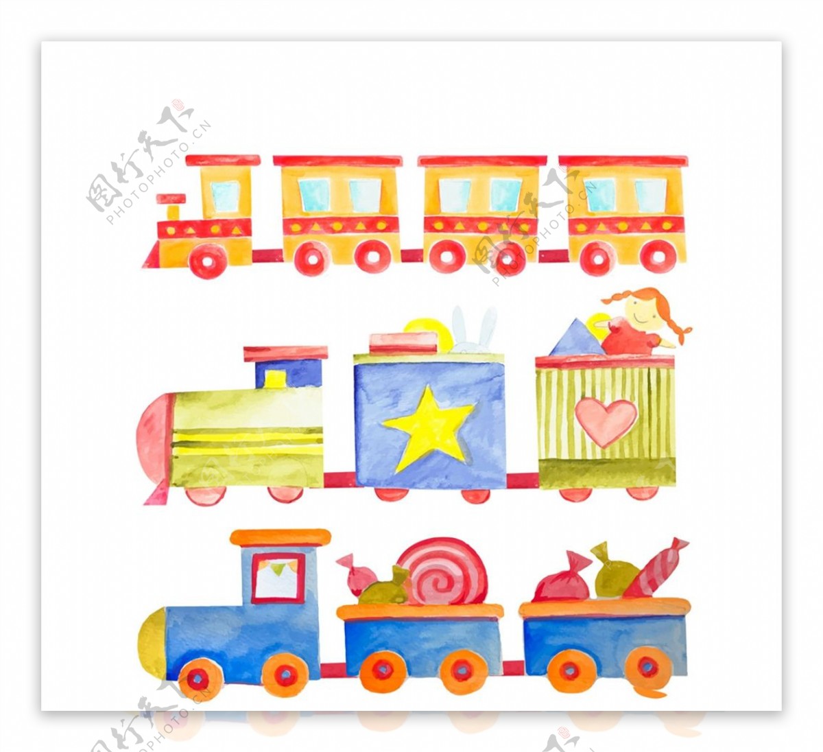 玩具小火车矢量图片