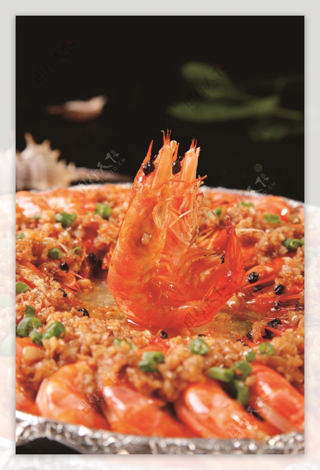 铁板蒜香烤虾图片