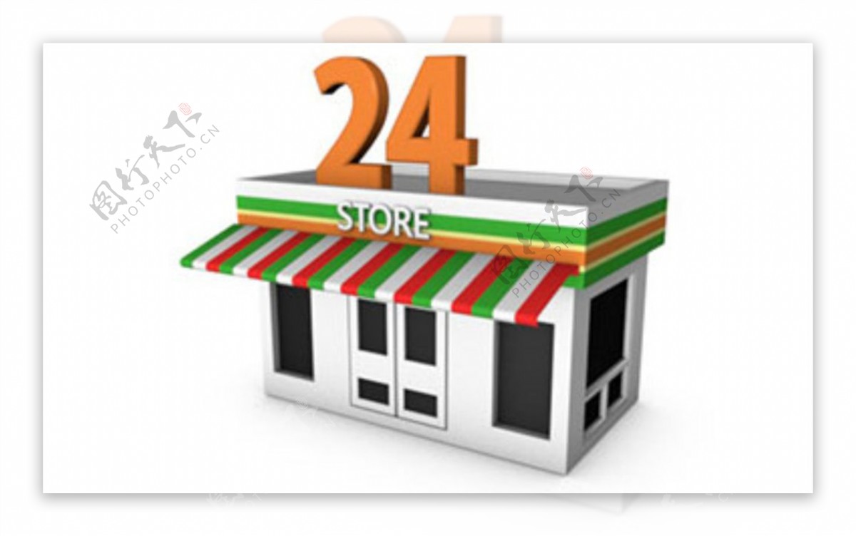 C4D模型24小时商店便利店图片