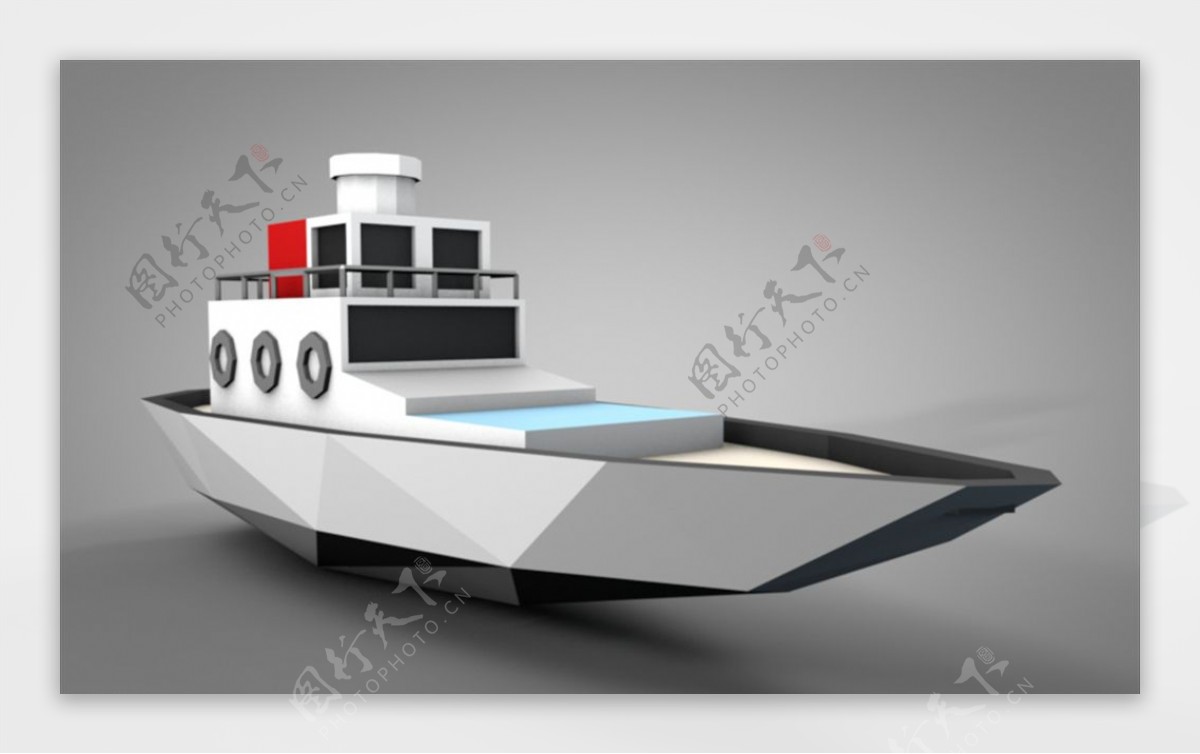 C4D模型游艇轮船图片
