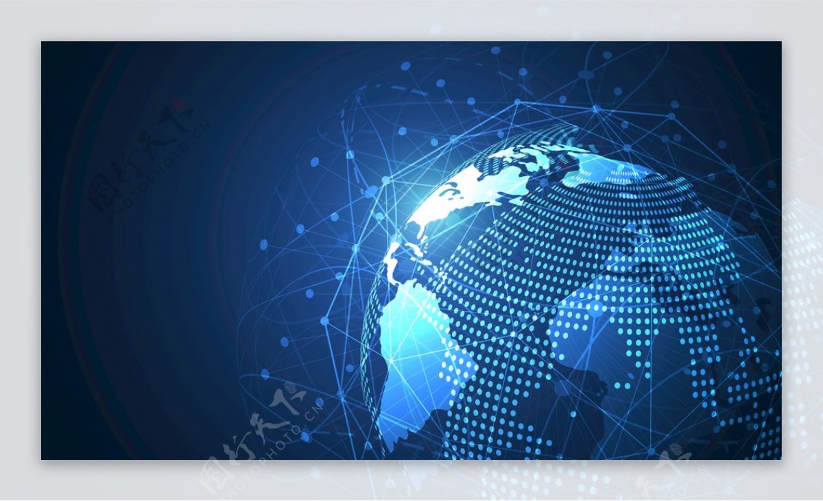 全球化网经络EPS蓝色科技素材图片