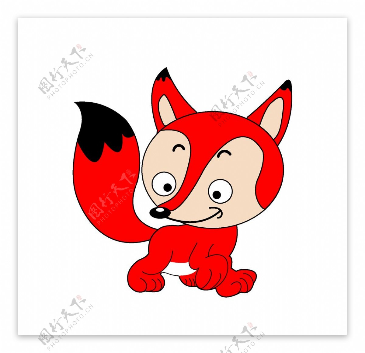 卡通红色狐狸图片