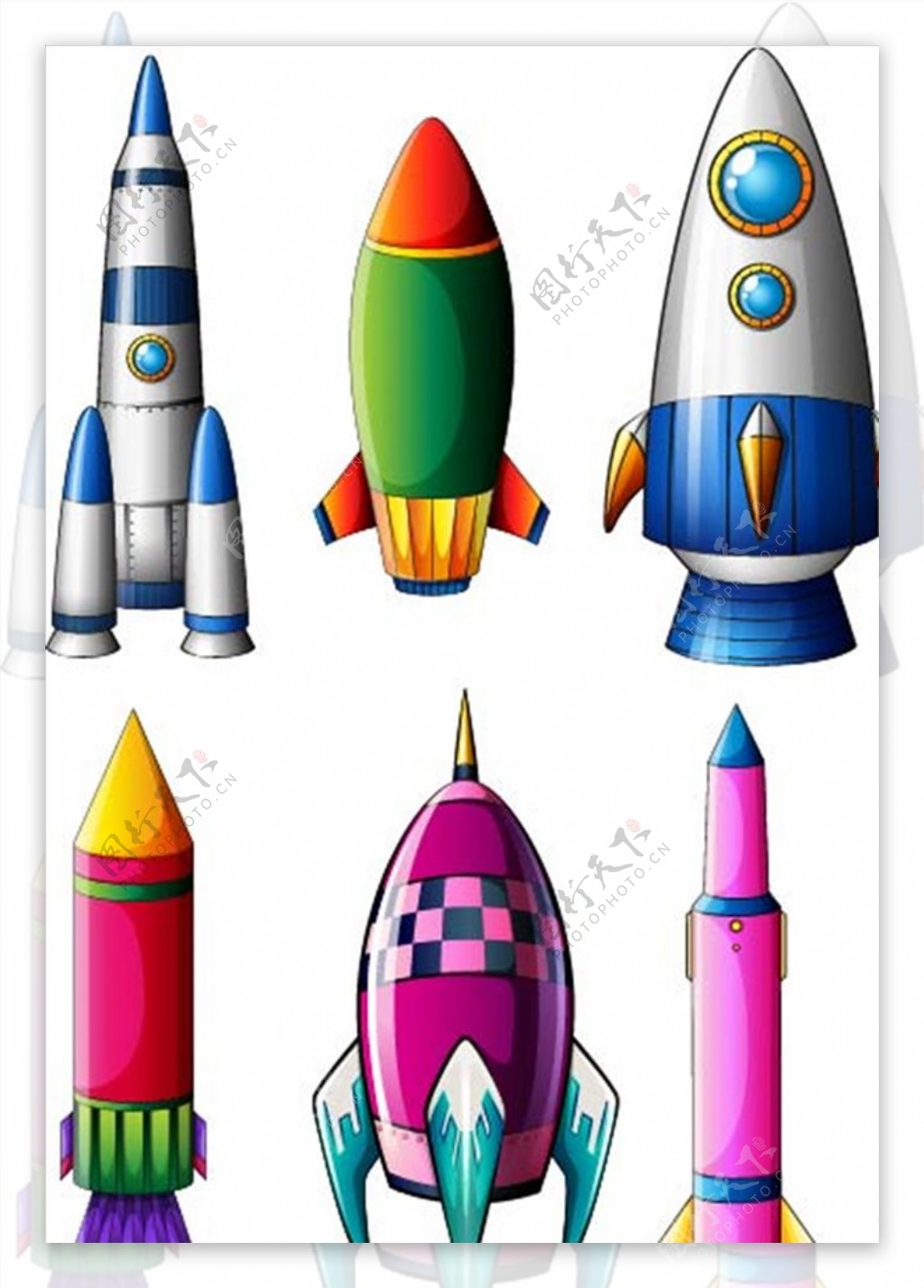 卡通火箭图片